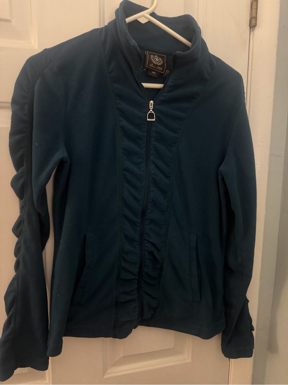 Ariat Women’s Medium Teal Ruffle Full Zip Fleece Jacket